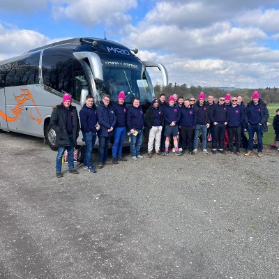 One of drivers taking a local rugby team for the weekend on a two day tour travelling on one of our executive coaches